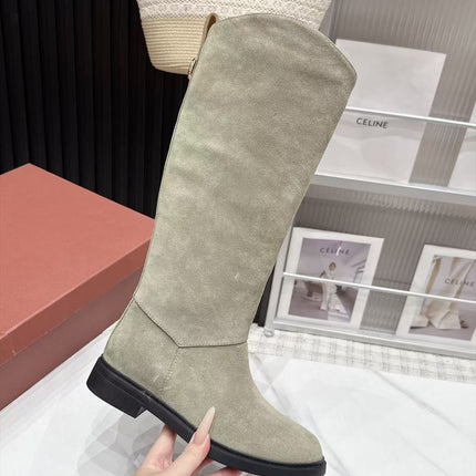 LP 26S KNEE-HIGH BOOTS IN SAGE GREY SUEDE