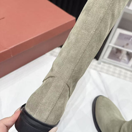LP 26S KNEE-HIGH BOOTS IN SAGE GREY SUEDE