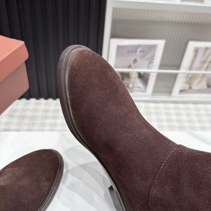 LP 26S KNEE-HIGH BOOTS IN DARK BROWN SUEDE
