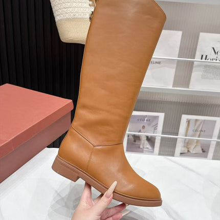 LP 26S KNEE-HIGH BOOTS IN CAMEL CALFSKIN