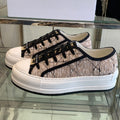 WALK'N PLATFORM SNEAKER BEIGE AND BLACK CANNAGE TWEED