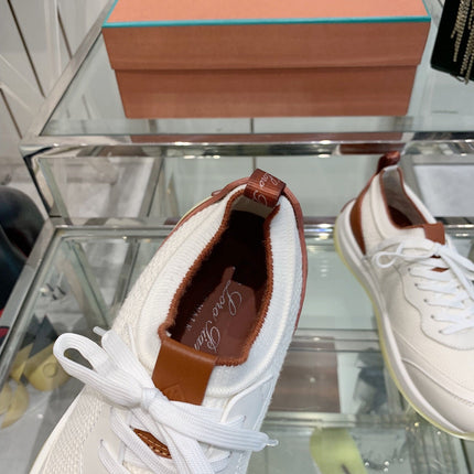 SNEAKER IN WHITE CANVAS MIX SUEDE WITH LAMBSKIN
