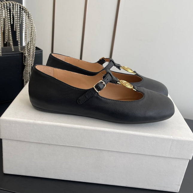 CHLOÉ 26S MARY JANE SHOES IN BLACK CALFSKIN