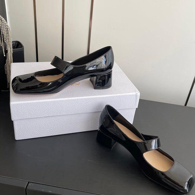 DIOR 26S MARY JANE 45 MM IN BLACK GLOSSY CALFSKIN