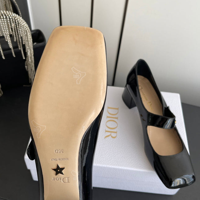 DIOR 26S MARY JANE 45 MM IN BLACK GLOSSY CALFSKIN