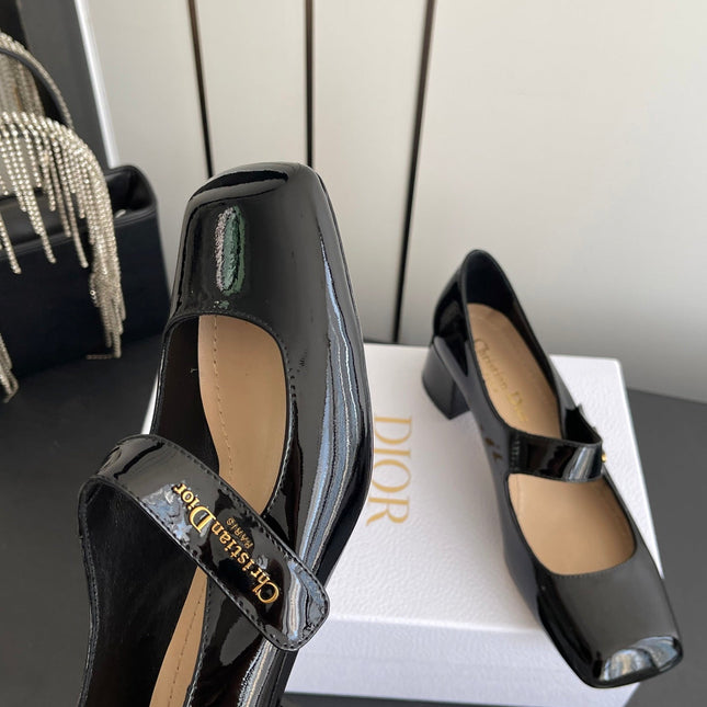 DIOR 26S MARY JANE 45 MM IN BLACK GLOSSY CALFSKIN