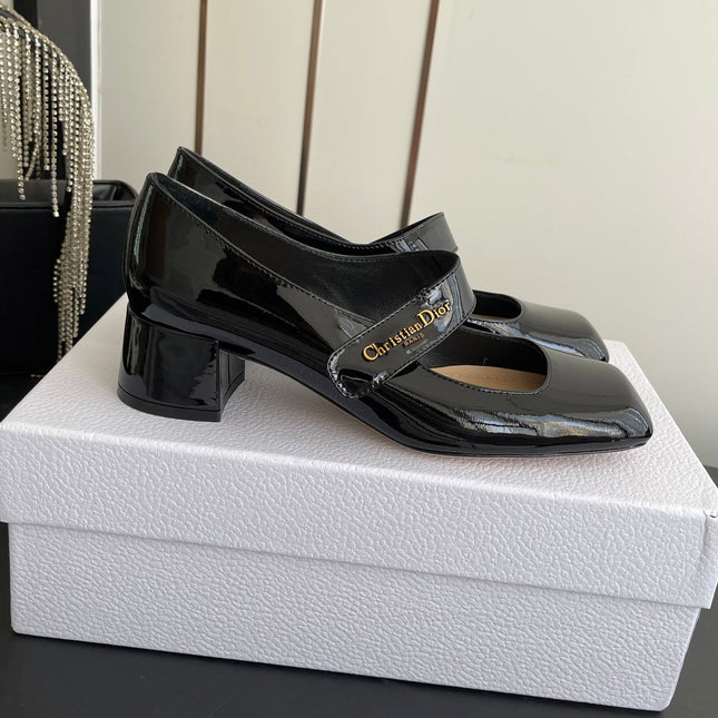 DIOR 26S MARY JANE 45 MM IN BLACK GLOSSY CALFSKIN
