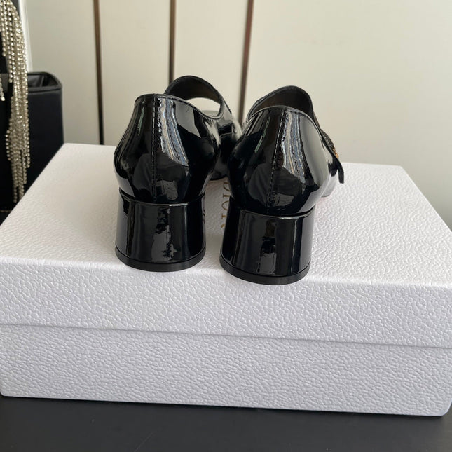 DIOR 26S MARY JANE 45 MM IN BLACK GLOSSY CALFSKIN