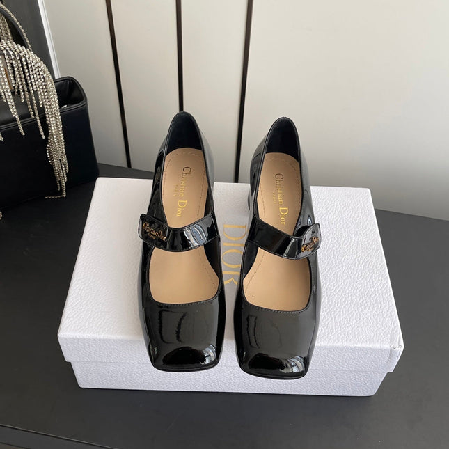 DIOR 26S MARY JANE 45 MM IN BLACK GLOSSY CALFSKIN