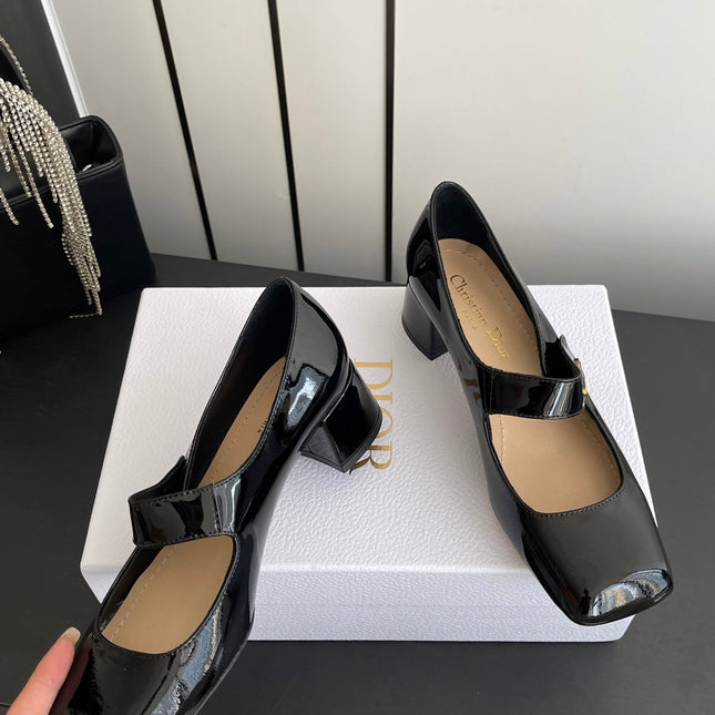 DIOR 26S MARY JANE 45 MM IN BLACK GLOSSY CALFSKIN