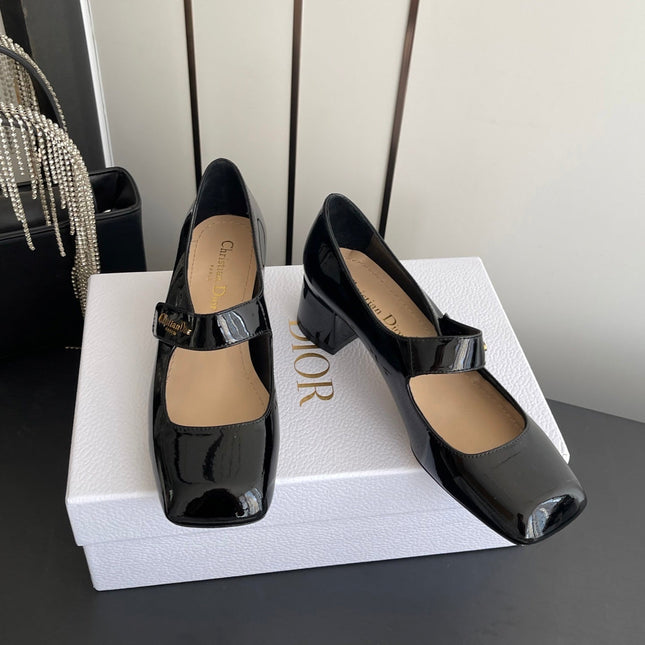 DIOR 26S MARY JANE 45 MM IN BLACK GLOSSY CALFSKIN
