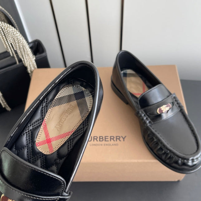 BURBERRY 26S LOAFERS IN BLACK CALFSKIN