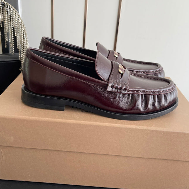 BURBERRY 26S LOAFERS IN DARK BROWN CALFSKIN