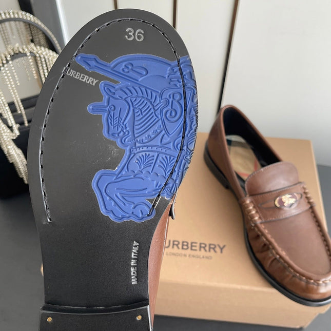 BURBERRY 26S LOAFERS IN BROWN CALFSKIN