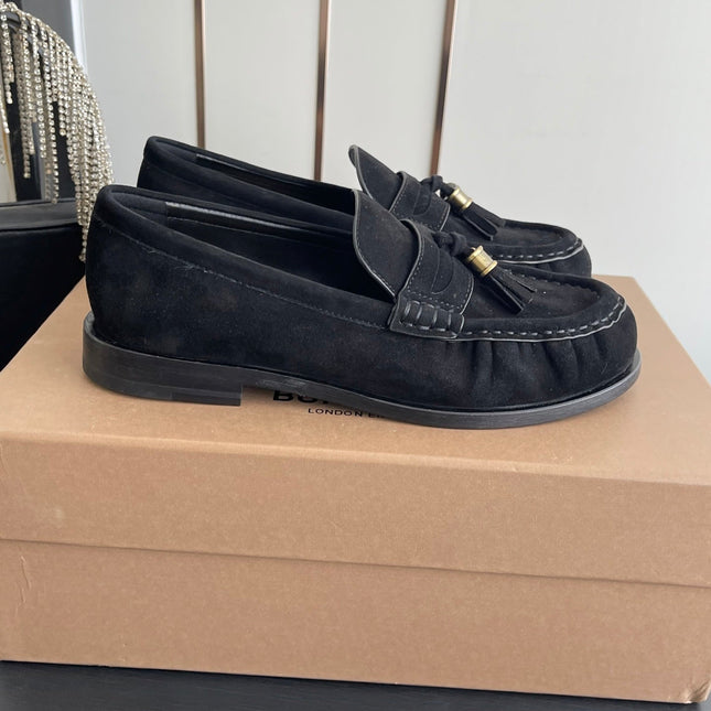 BURBERRY 26S LOAFERS IN BLACK SUEDE