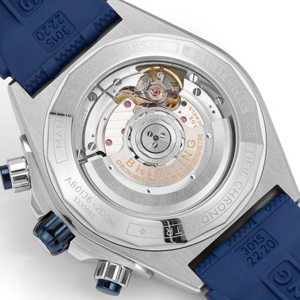 SUPER CHRONOMAT B01 44 CERAMIC BEZEL BLUE AND WHITE DIAL