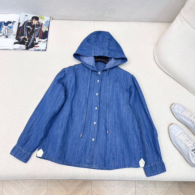 LORO PIANA 26S DENIM HOODED SHIRT 711
