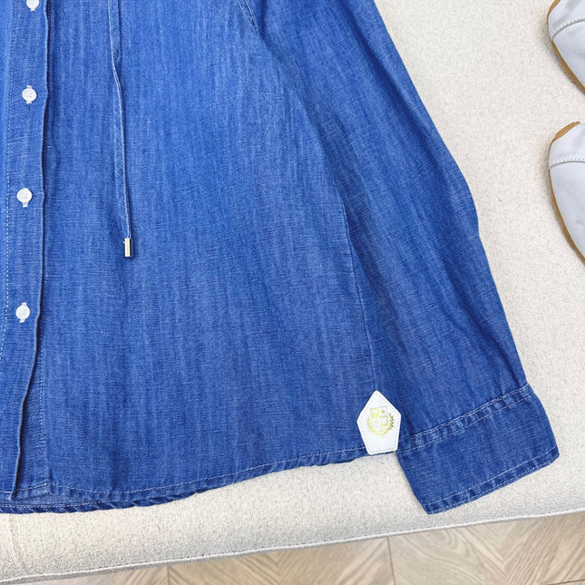 LORO PIANA 26S DENIM HOODED SHIRT 711