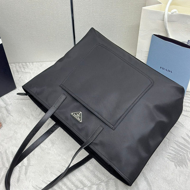 PRADA 26S TOTE BAG 35 IN BLACK NYLON