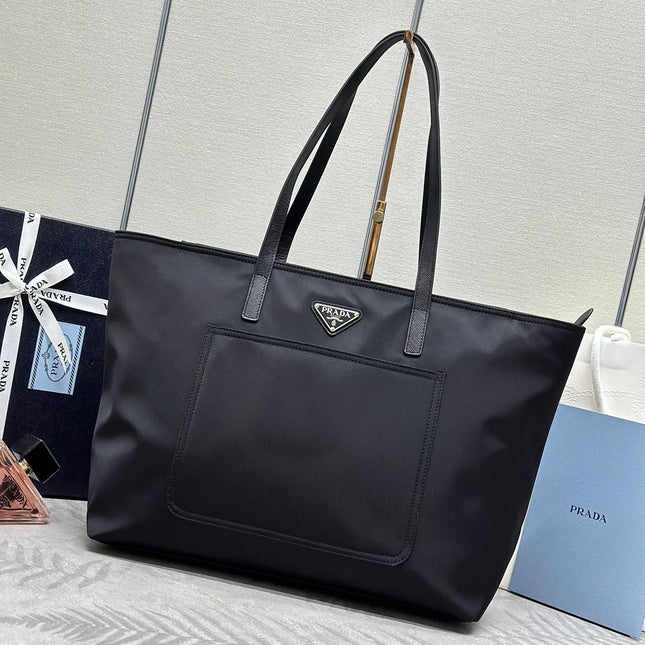 PRADA 26S TOTE BAG 35 IN BLACK NYLON