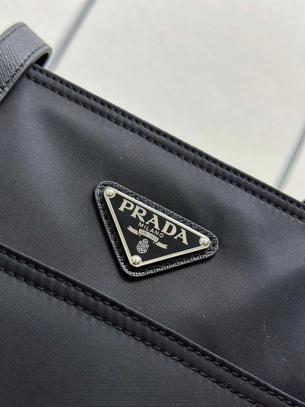 PRADA 26S TOTE BAG 35 IN BLACK NYLON