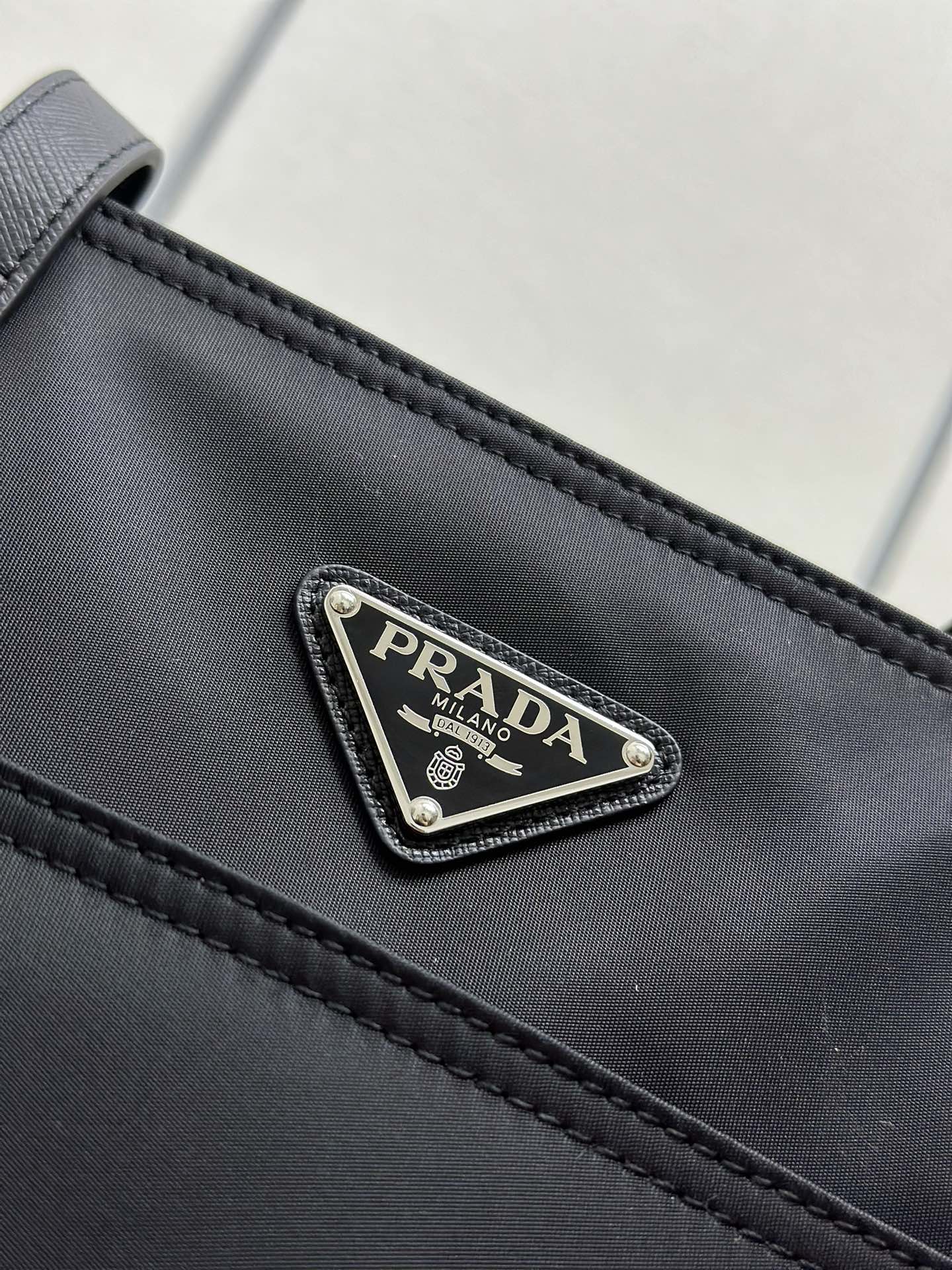 PRADA 26S TOTE BAG 35 IN BLACK NYLON