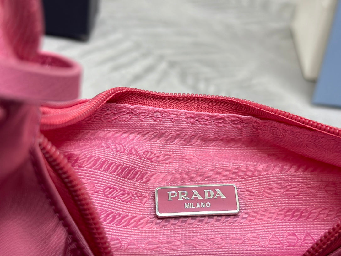 PRADA 26S SHOULDER BAG 23 IN PINK FABRIC