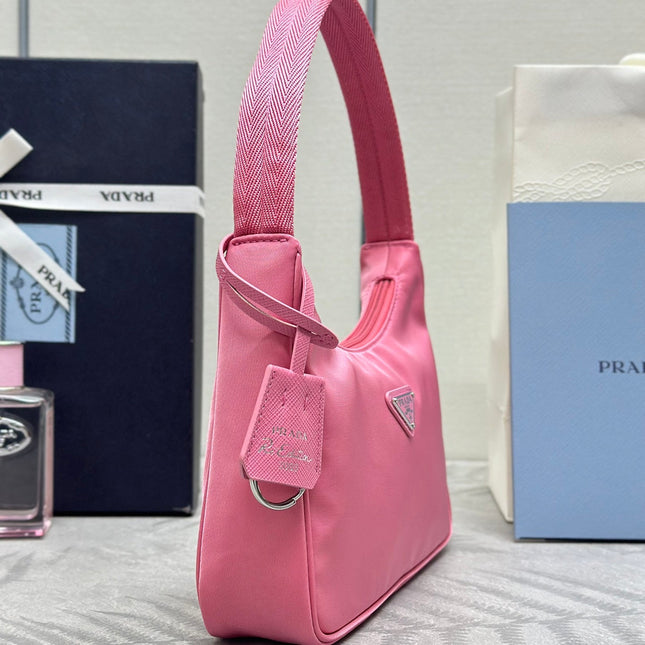 PRADA 26S SHOULDER BAG 23 IN PINK FABRIC