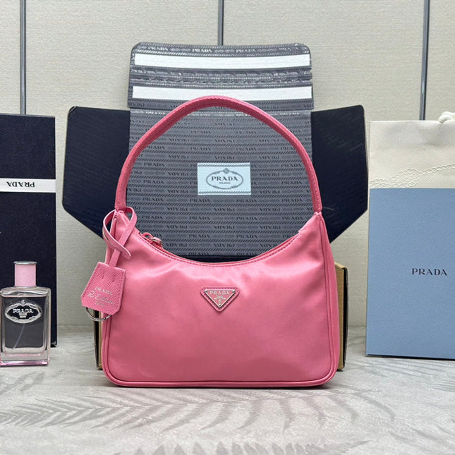 PRADA 26S SHOULDER BAG 23 IN PINK FABRIC