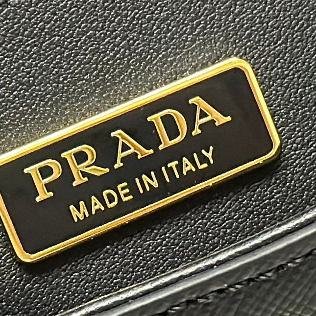 PRADA 26S SHOULDER BAG 4 IN BLACK CALFSKIN