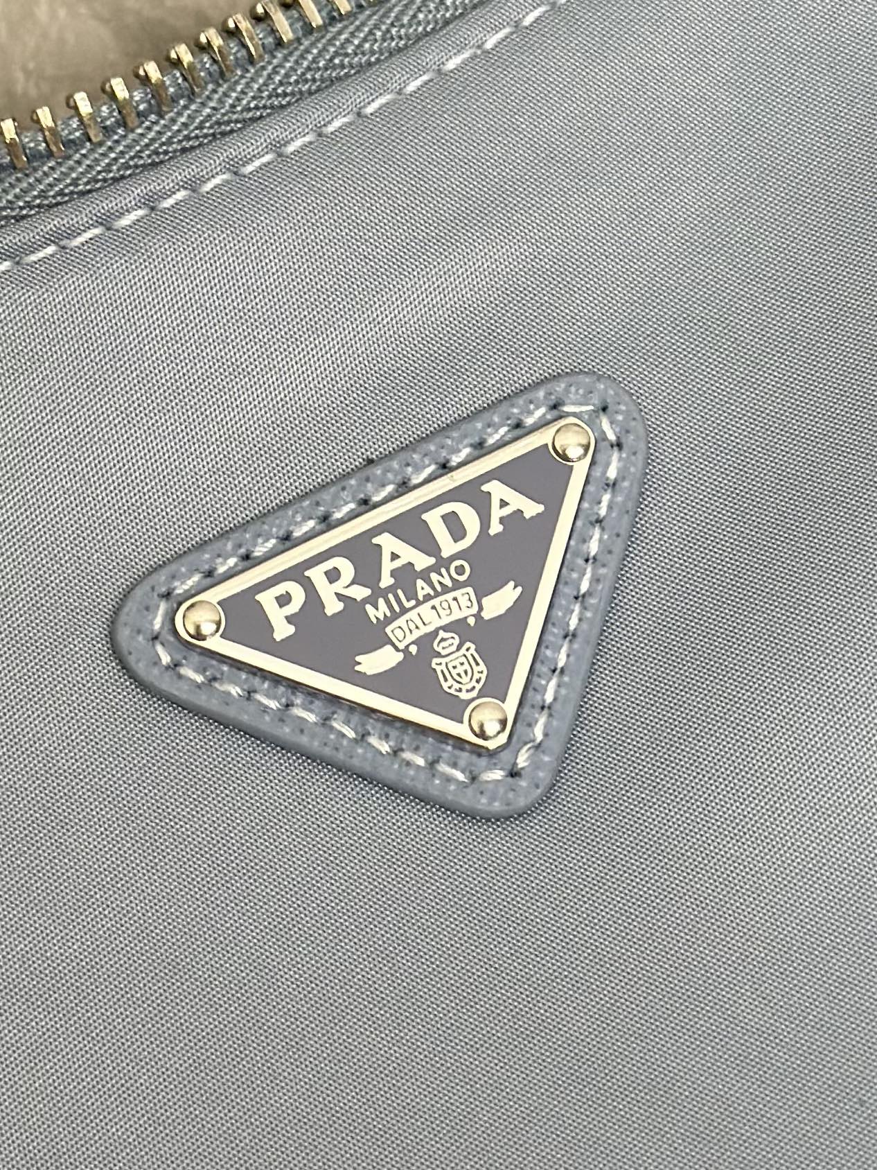 PRADA 26S SHOULDER BAG 23 IN LIGHT BLUE FABRIC