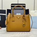 PRADA 26S HANDBAG 28 IN BROWN SAFFIANO