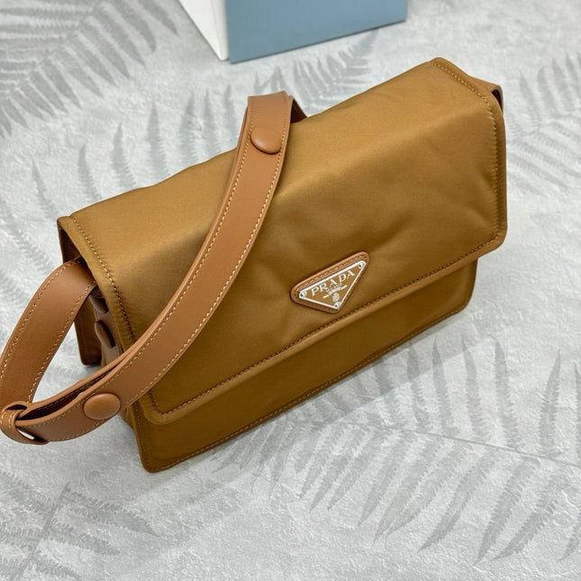 PRADA 26S CROSSBODY BAG 16 IN CAMEL RE-NYLON