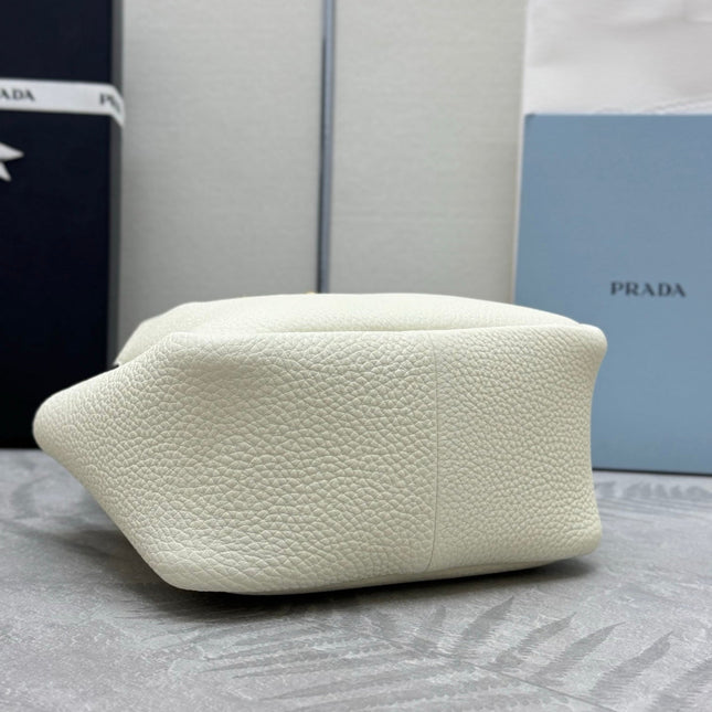 PRADA 25S TOTE MINI BAG 18 IN IVORY CALFSKIN GOLD HARDWARE