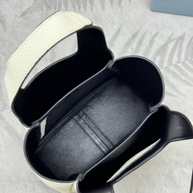 PRADA 25S TOTE MINI BAG 18 IN IVORY CALFSKIN GOLD HARDWARE