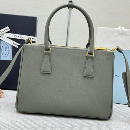 PRADA 26S GALLERIA 28 BAG IN SAGE GREEN SAFFIANO