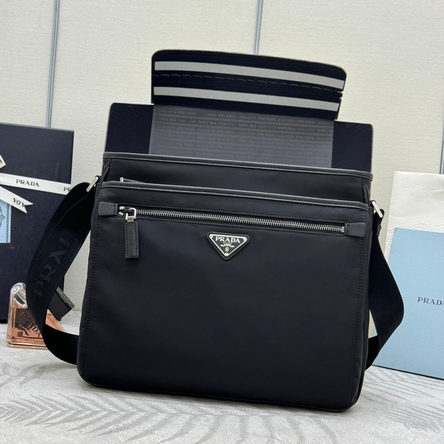 PRADA 26S HANDBAG 31 IN BLACK FABRIC