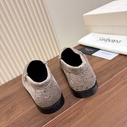 YSL 26S LOAFERS IN GREYISH BROWN SUEDE