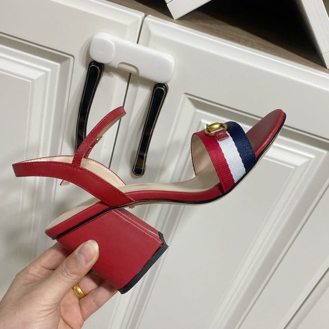 GUCCI 26S HEELED SANDALS 70 MM IN RED CALFSKIN