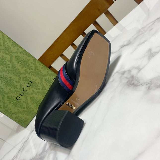 GUCCI 26S GG LOAFERS 75 MM IN BLACK CALFSKIN STYLE 2