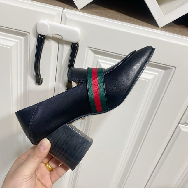 GUCCI 26S GG LOAFERS 75 MM IN BLACK CALFSKIN STYLE 1