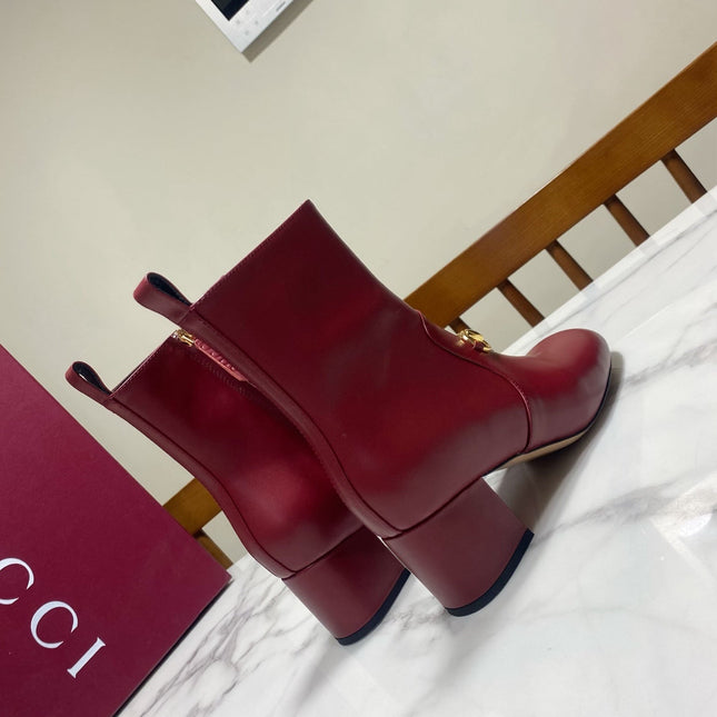 GUCCI 26S HORSEBIT BOOTS 40 MM IN RED CALFSKIN