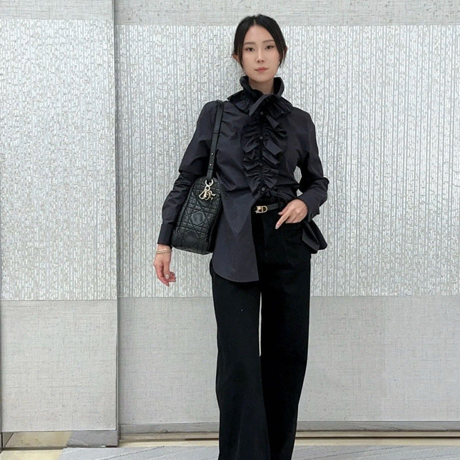 DIOR 25S PLEATED LACE SHIRT 703