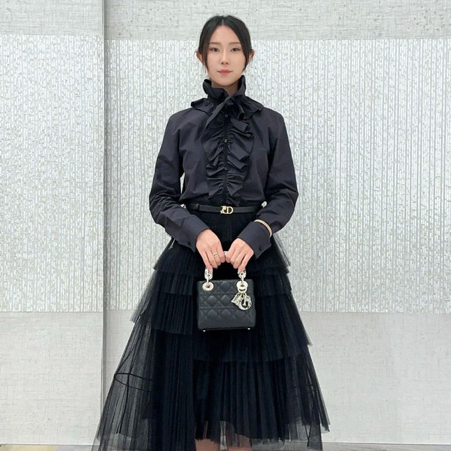 DIOR 25S PLEATED LACE SHIRT 703