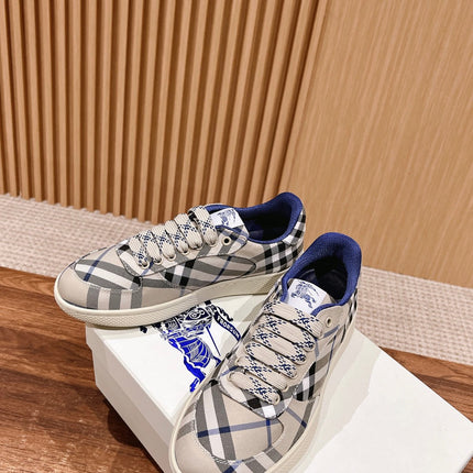 BURBERRY 26S SNEAKERS IN LIGHT CREAM CANVAS PLAID