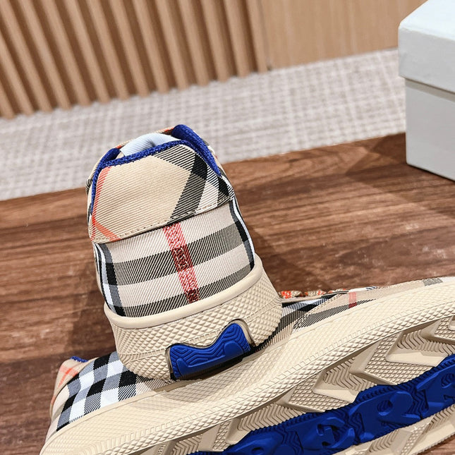 BURBERRY 26S SNEAKERS IN BEIGE FABRIC PLAID