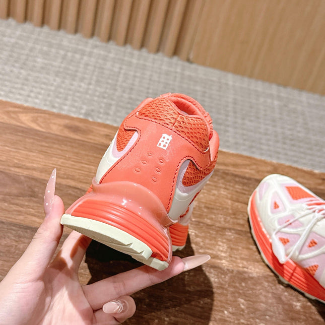 ALO 25S SALOMON XT WHISPER IN ORANGE MESH FABRIC AND WHITE LAMBSKIN