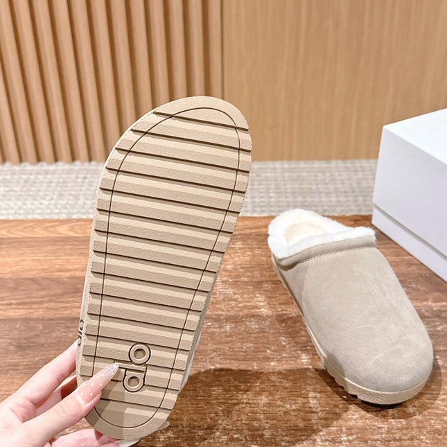 ALO 25S BIRKENSTOCK CLOGS IN LIGHT GREY SUEDE AND WHITE WOOL