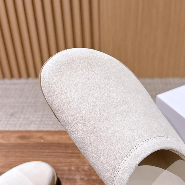ALO 25S MULE IN CREAM WHITE SUEDE