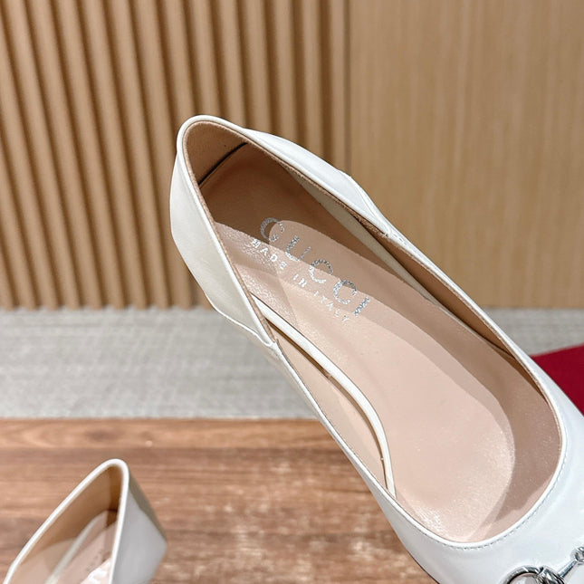 GUCCI 26S VITTORIA PUMPS 60 MM IN WHITE LAMBSKIN